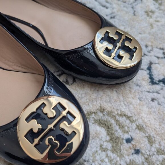 Tory Burch Women`s Ballet Flats Navy Size 9 - Picture 3 of 16